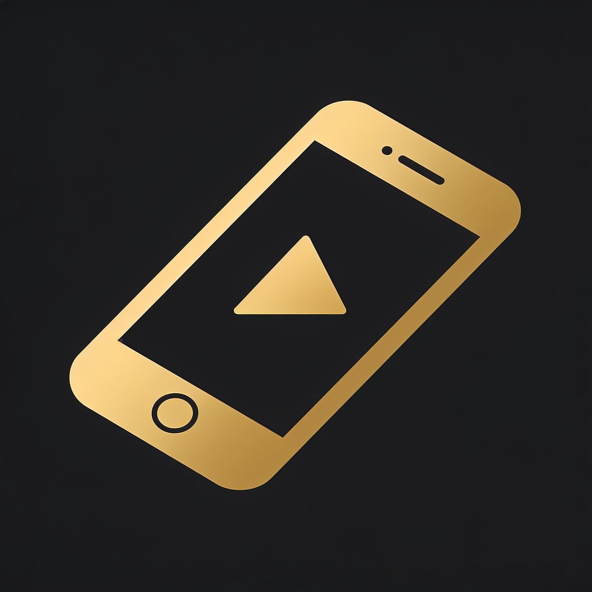 Mobile phone icon with play symbol