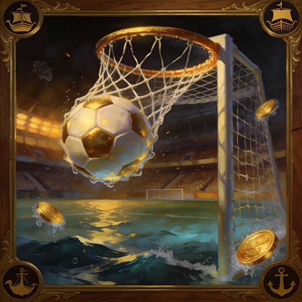 Football entering the top corner of the goal, net bulging, dramatic stadium atmosphere